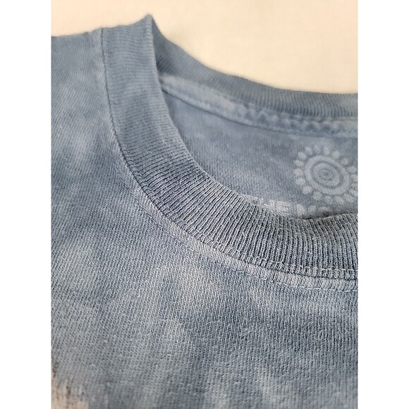 The Mountain Wolf Moon Shirt Mens L Tie Dye Blue Nature Woods Animal Fierce EUC - Picture 3 of 12